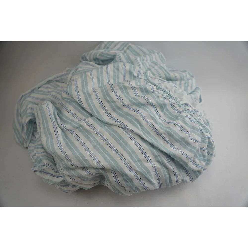 Laura Ashley Sheet Set King Blue White‎ Striped 100% Cotton Excellent